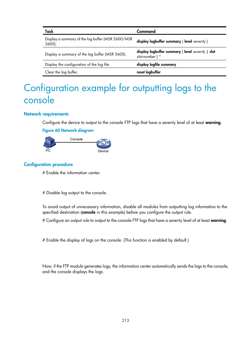 Network requirements, Configuration procedure | H3C Technologies H3C MSR 5600 User Manual | Page 226 / 247