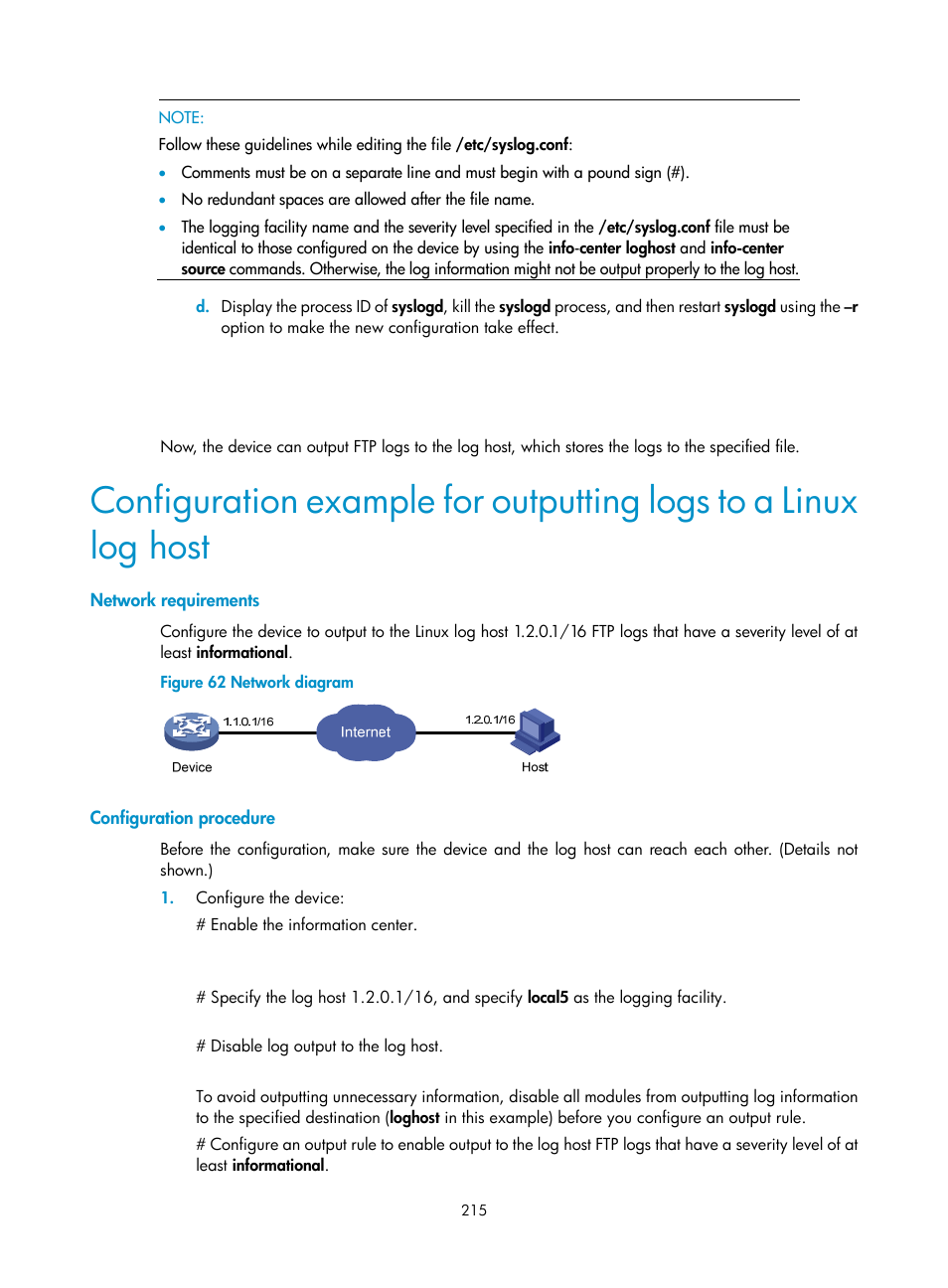 Network requirements, Configuration procedure | H3C Technologies H3C MSR 5600 User Manual | Page 228 / 247