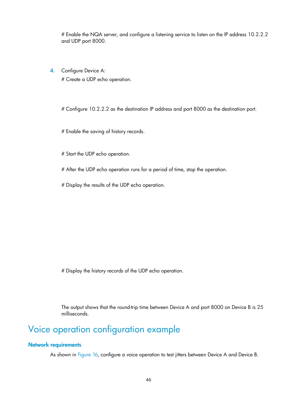 Voice operation configuration example, Network requirements | H3C Technologies H3C MSR 5600 User Manual | Page 59 / 247