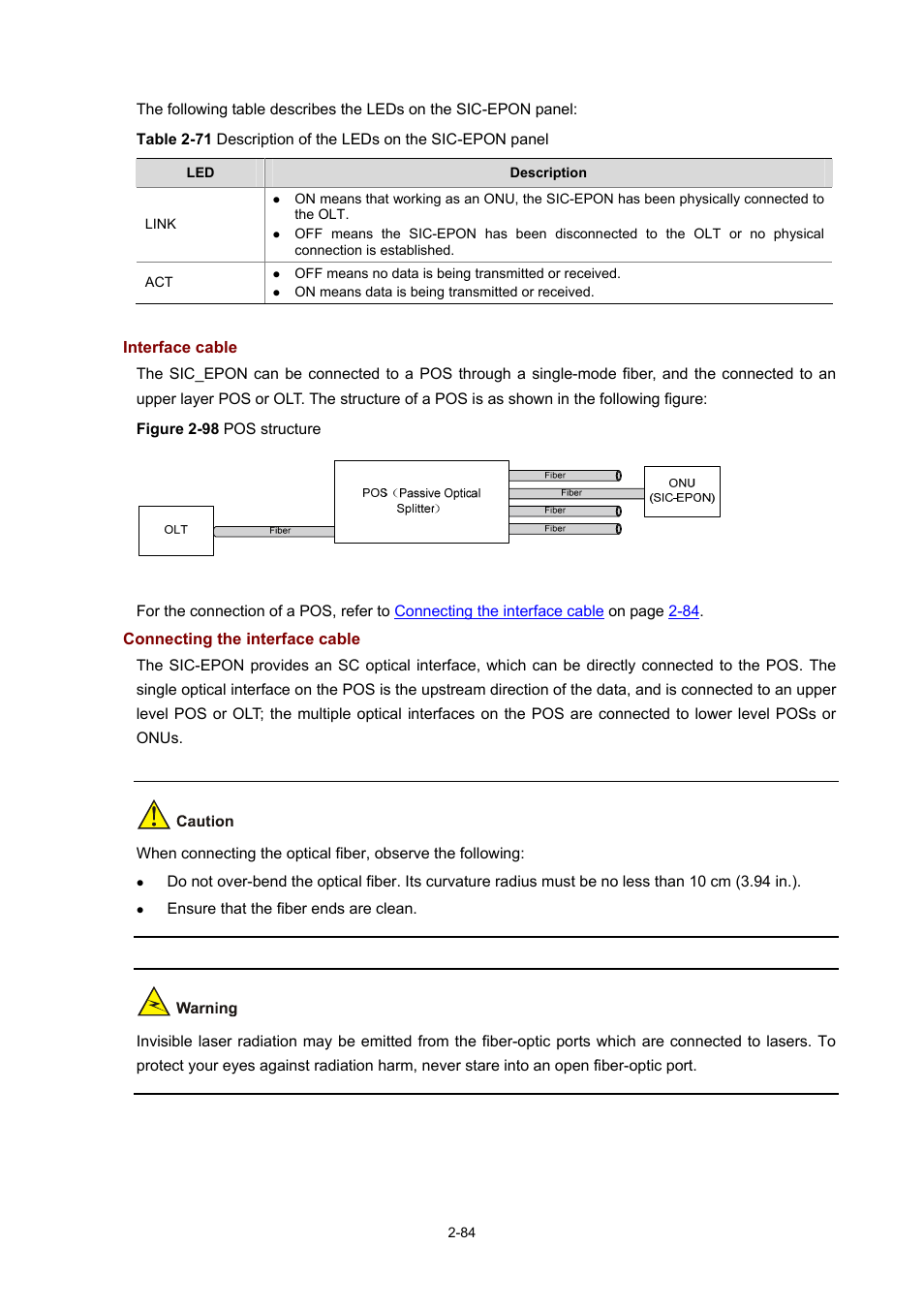 Interface cable, Connecting the interface cable | H3C Technologies H3C MSR 50 User Manual | Page 104 / 308