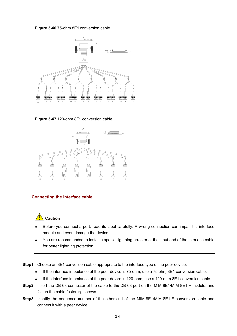 Connecting the interface cable | H3C Technologies H3C MSR 50 User Manual | Page 145 / 308