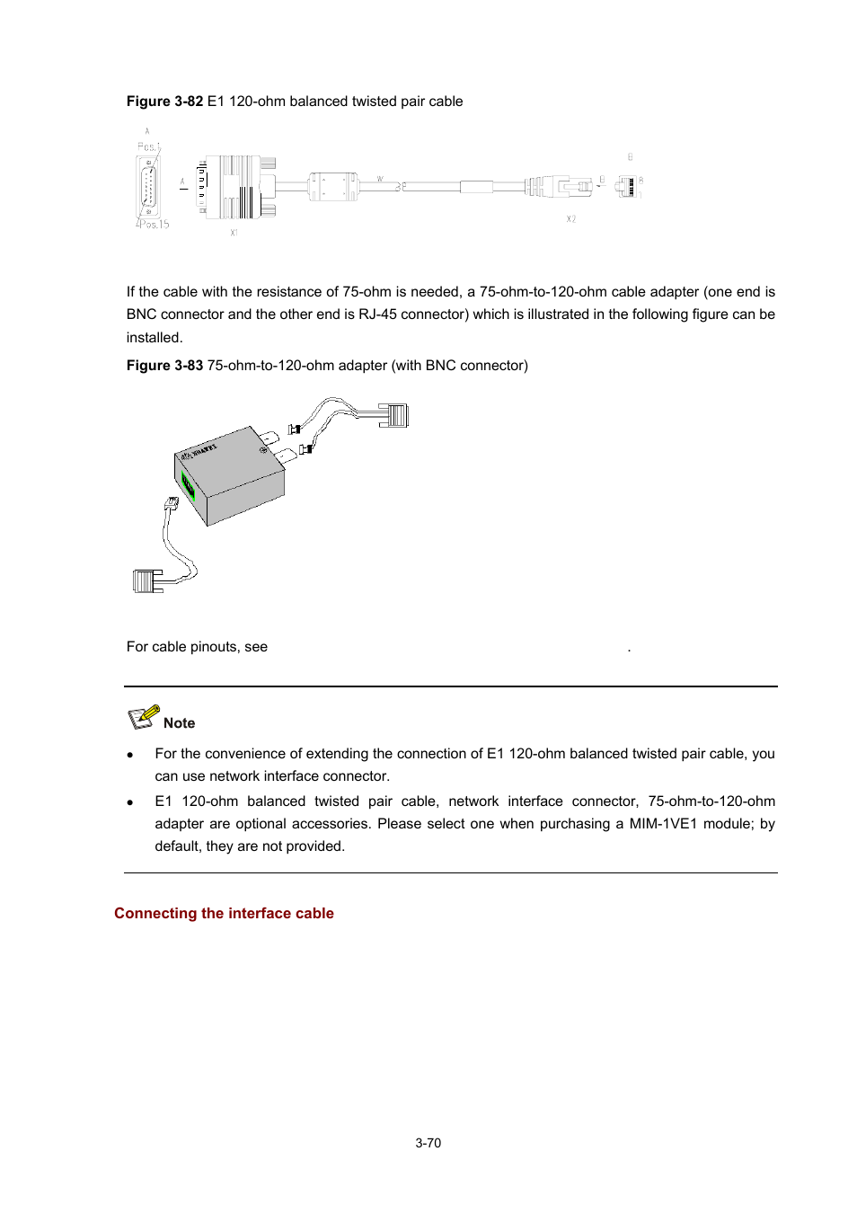 Connecting the interface cable | H3C Technologies H3C MSR 50 User Manual | Page 174 / 308