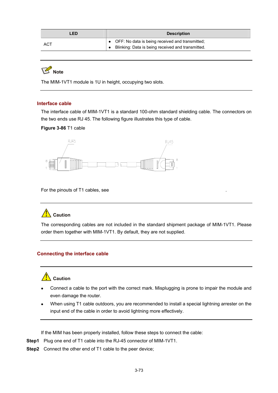 Interface cable, Connecting the interface cable | H3C Technologies H3C MSR 50 User Manual | Page 177 / 308