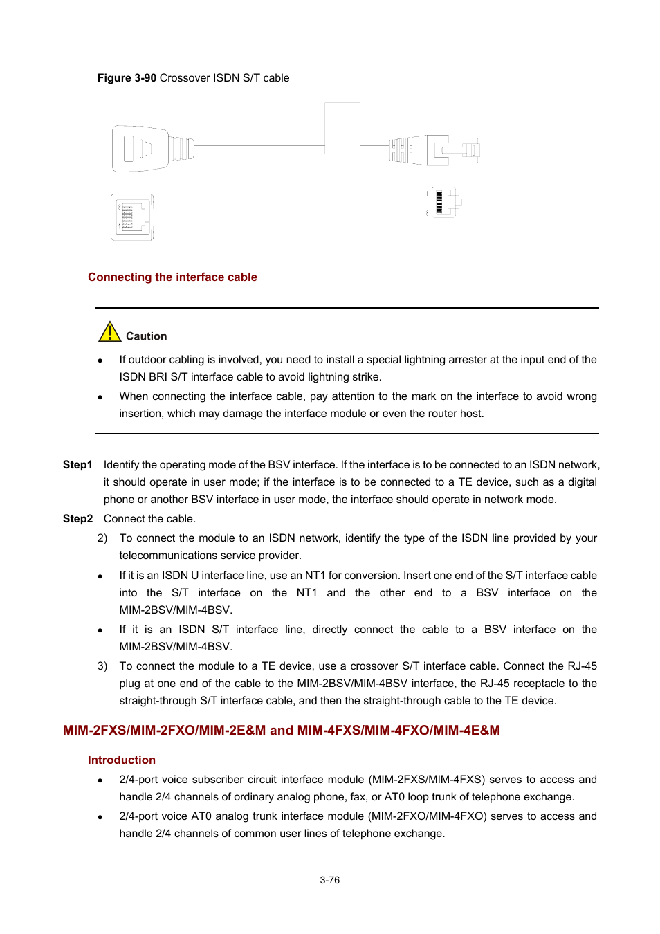 Connecting the interface cable, Introduction | H3C Technologies H3C MSR 50 User Manual | Page 180 / 308