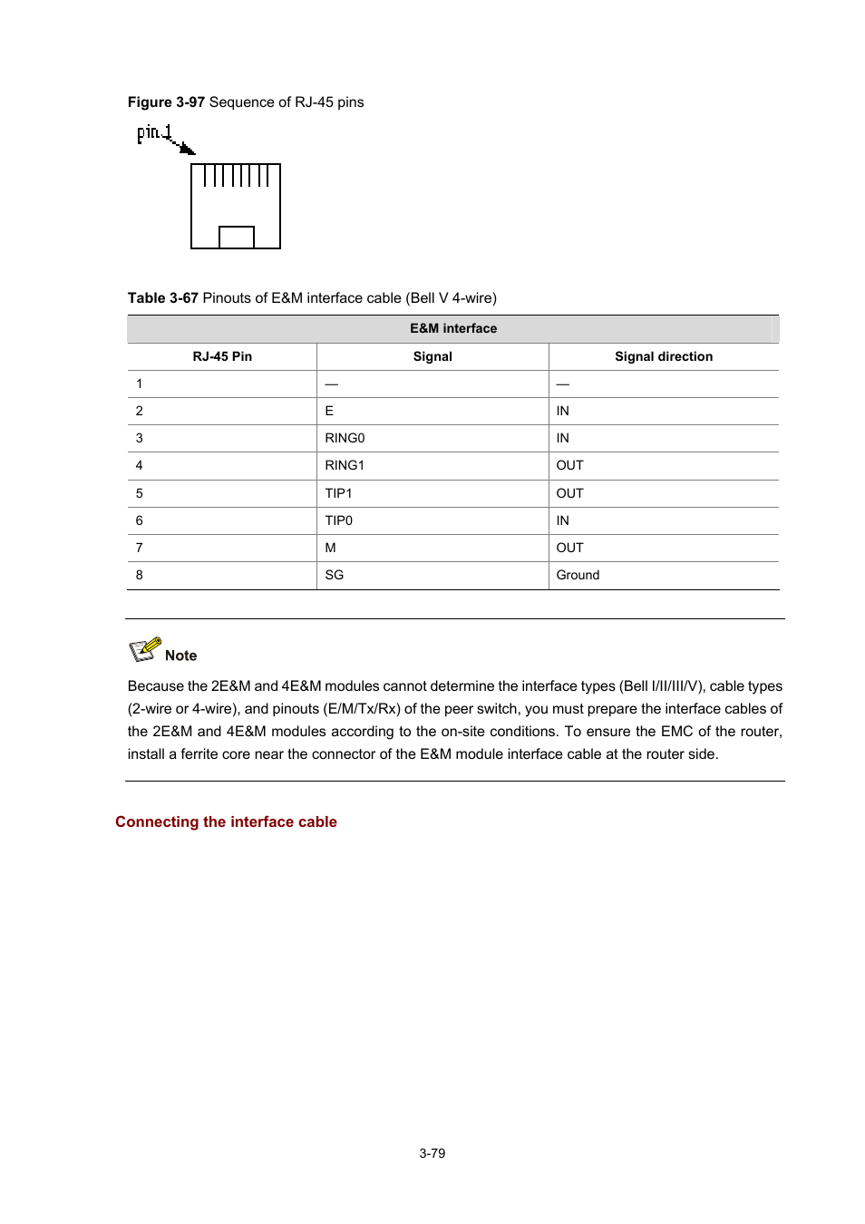 Connecting the interface cable | H3C Technologies H3C MSR 50 User Manual | Page 183 / 308