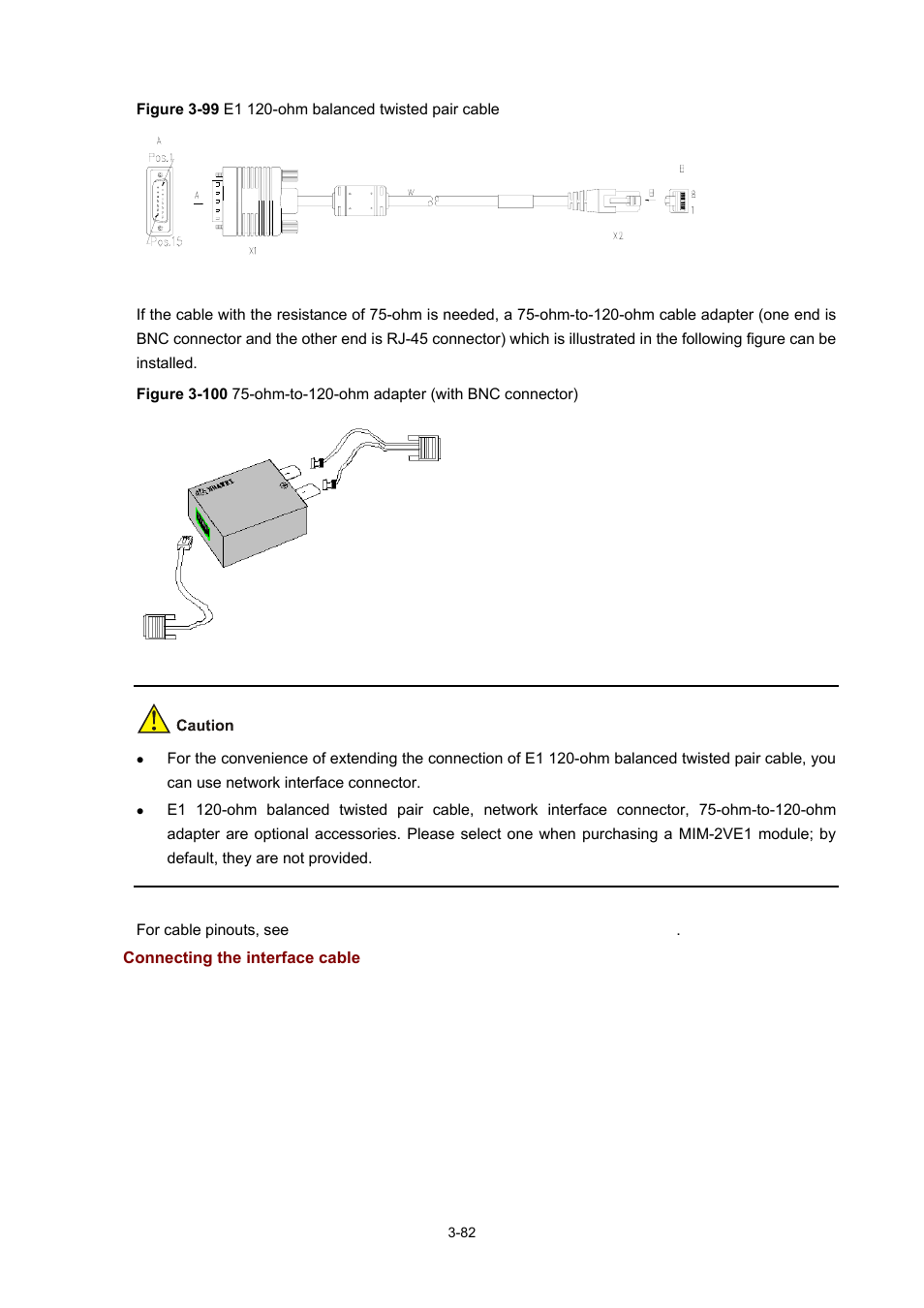 Connecting the interface cable | H3C Technologies H3C MSR 50 User Manual | Page 186 / 308