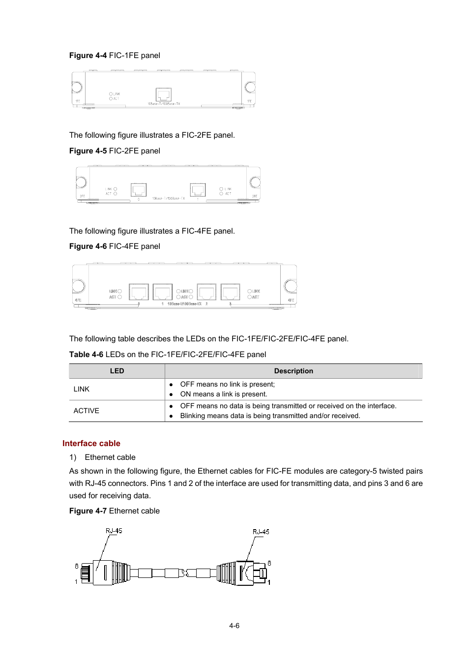 Interface cable | H3C Technologies H3C MSR 50 User Manual | Page 201 / 308