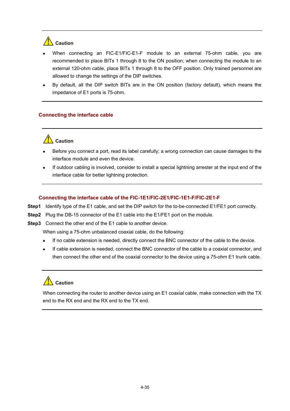 Connecting the interface cable | H3C Technologies H3C MSR 50 User Manual | Page 230 / 308