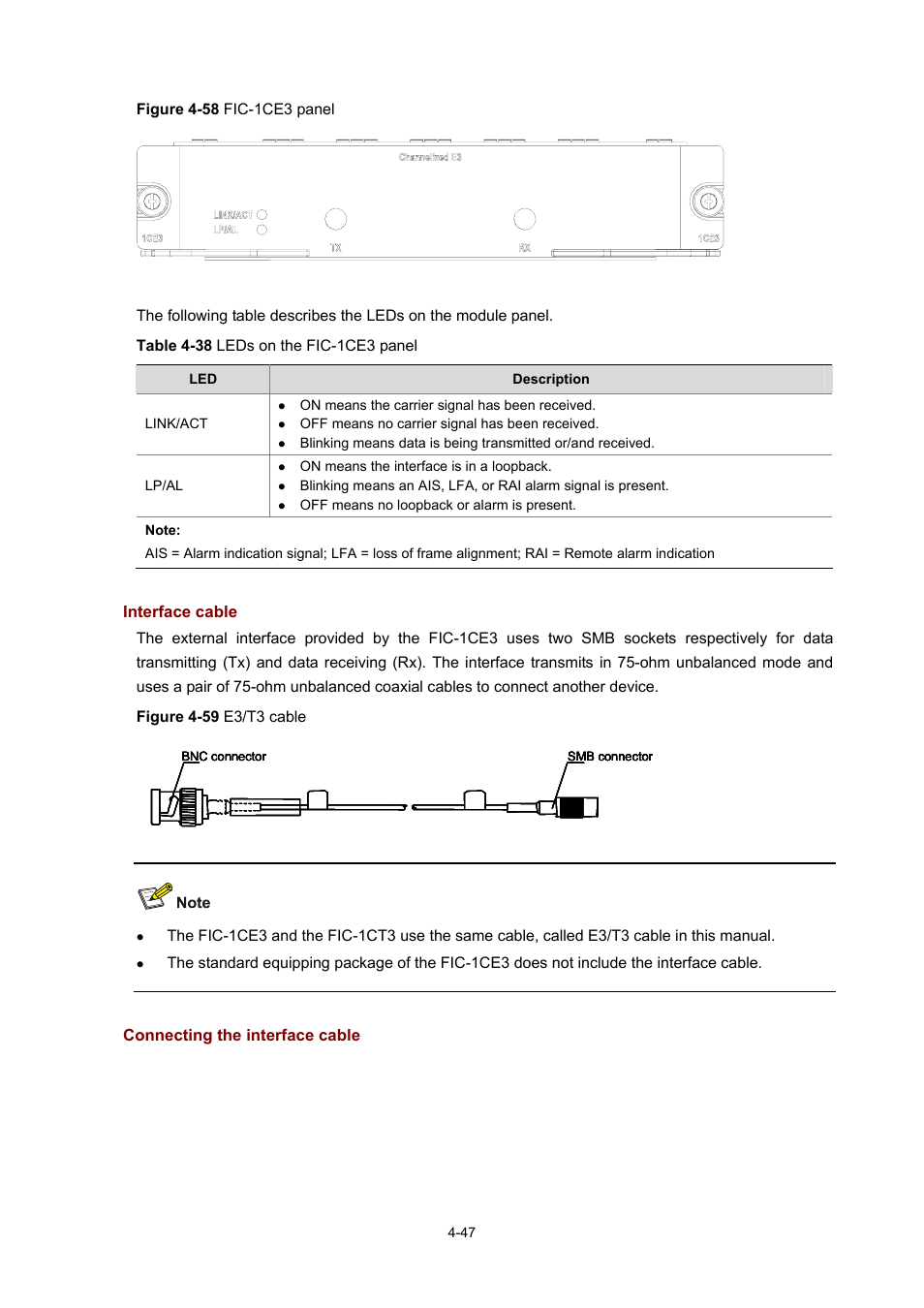 Interface cable, Connecting the interface cable | H3C Technologies H3C MSR 50 User Manual | Page 242 / 308