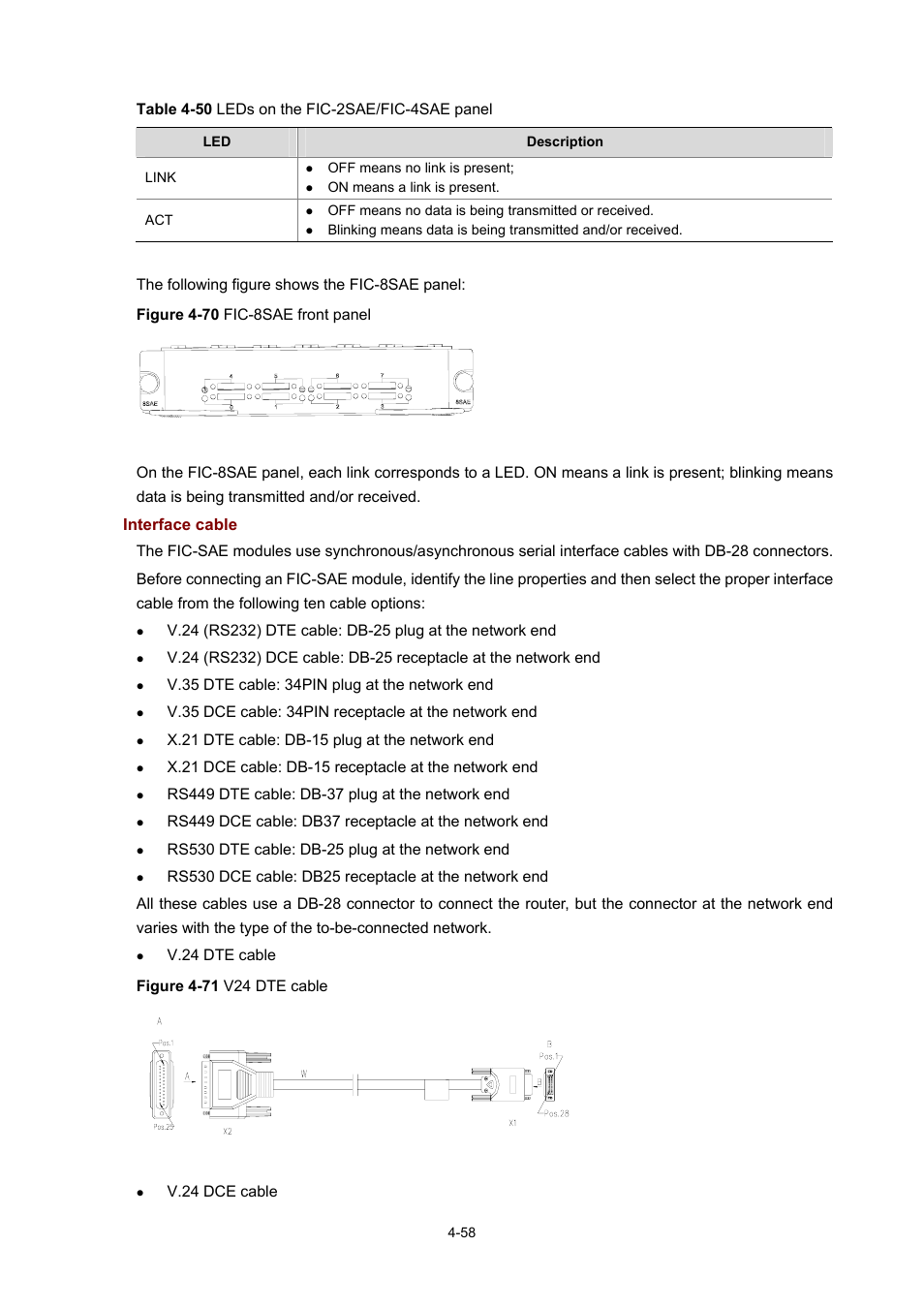 Interface cable | H3C Technologies H3C MSR 50 User Manual | Page 253 / 308