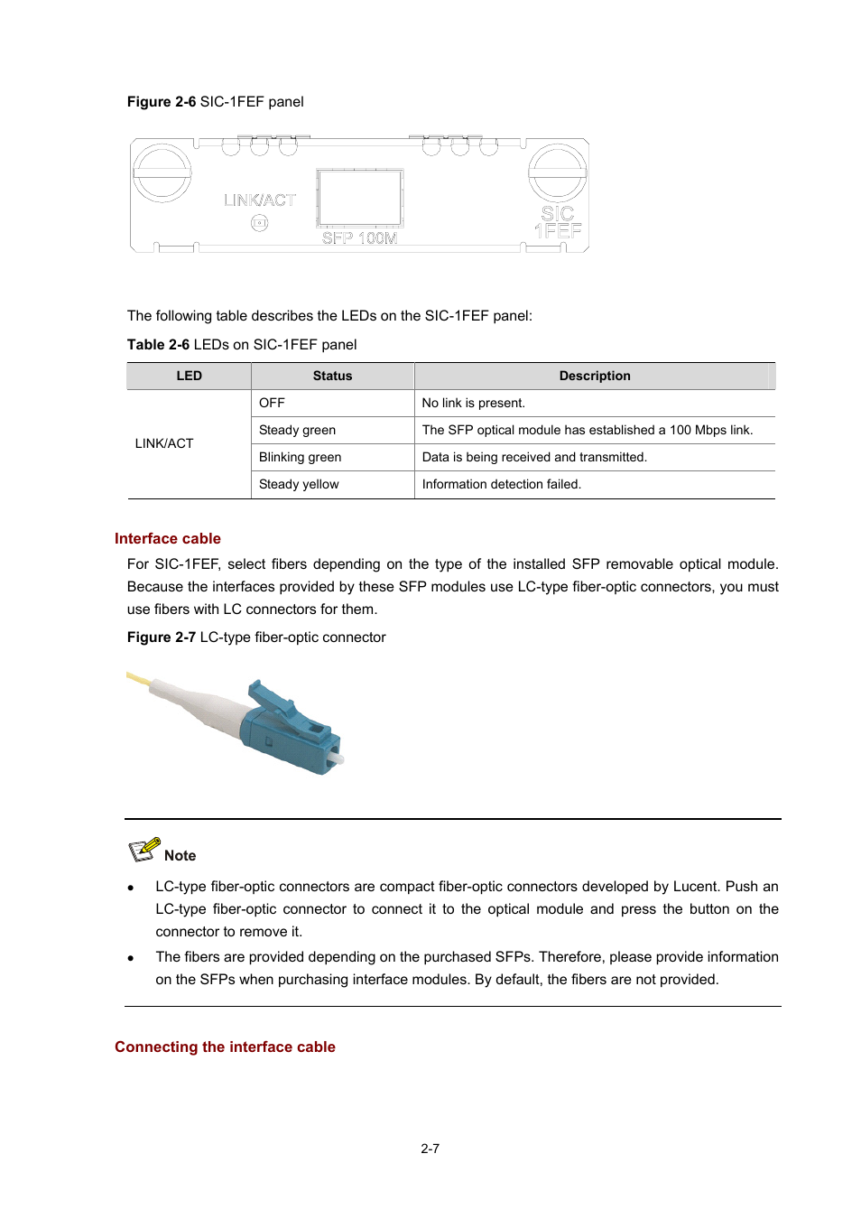 Interface cable, Connecting the interface cable | H3C Technologies H3C MSR 50 User Manual | Page 27 / 308