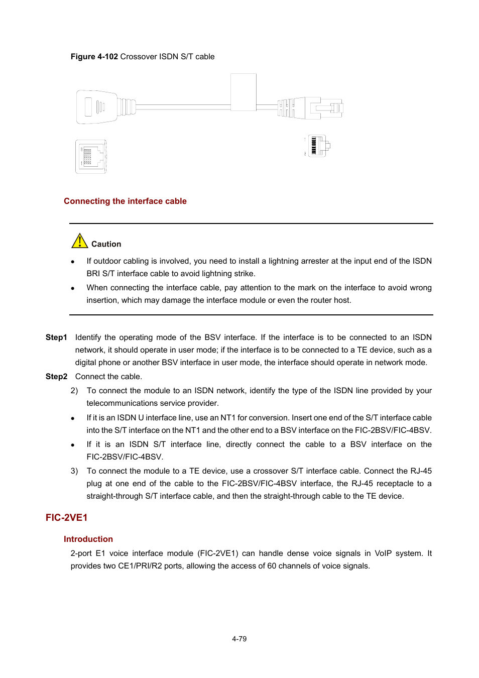 Connecting the interface cable, Fic-2ve1, Introduction | H3C Technologies H3C MSR 50 User Manual | Page 274 / 308