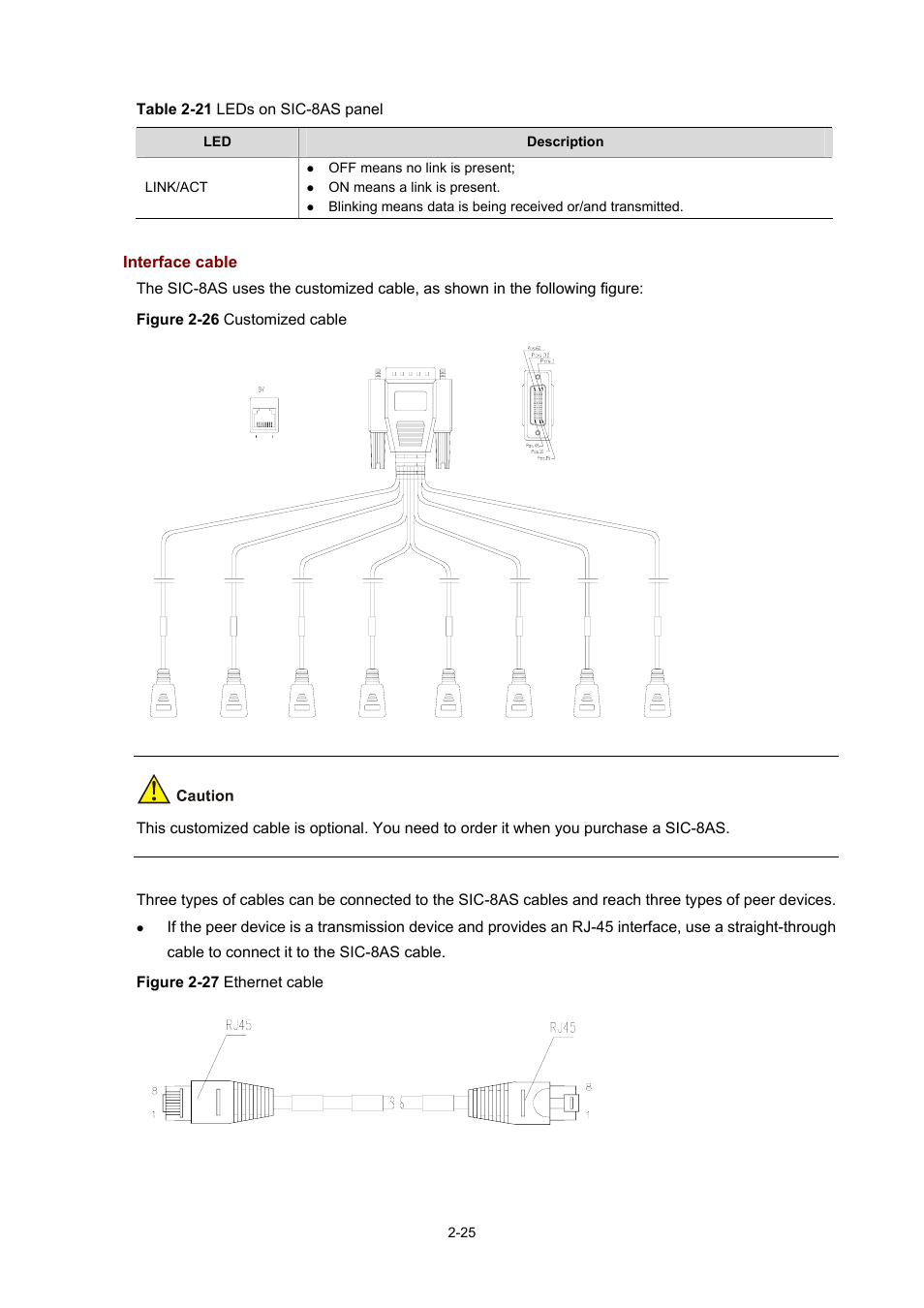 Interface cable | H3C Technologies H3C MSR 50 User Manual | Page 45 / 308