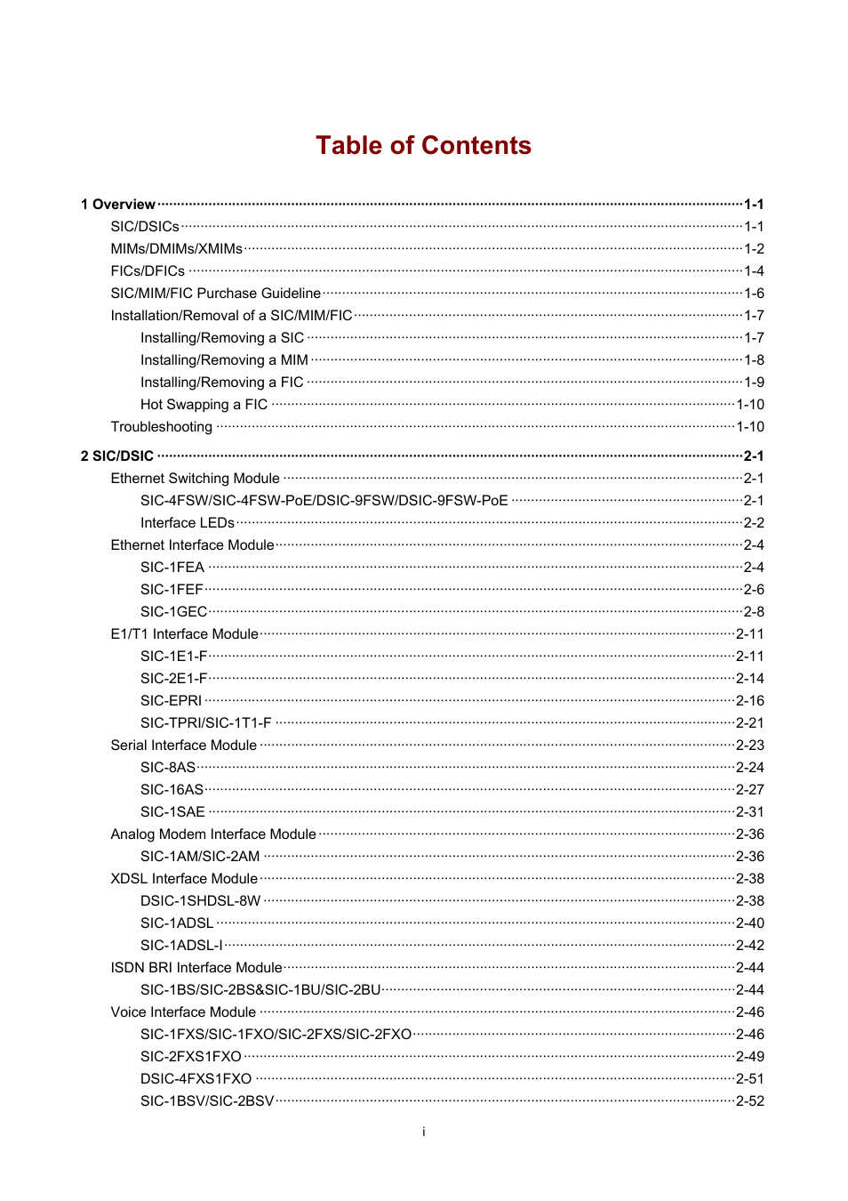 H3C Technologies H3C MSR 50 User Manual | Page 6 / 308