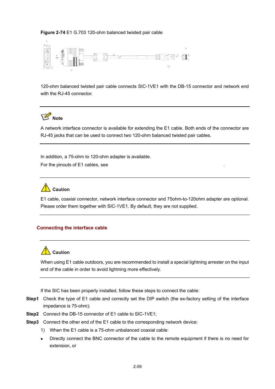 Connecting the interface cable | H3C Technologies H3C MSR 50 User Manual | Page 79 / 308