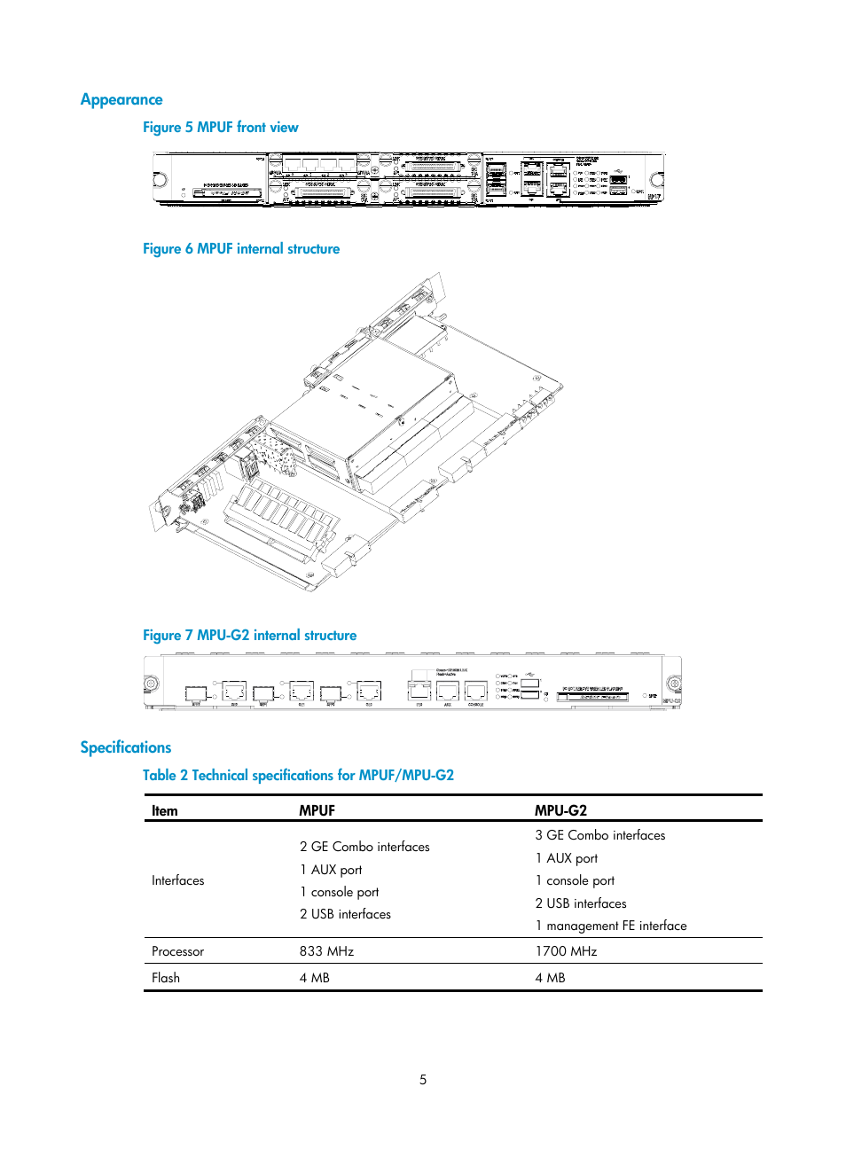 Appearance, Specifications | H3C Technologies H3C MSR 50 User Manual | Page 13 / 89