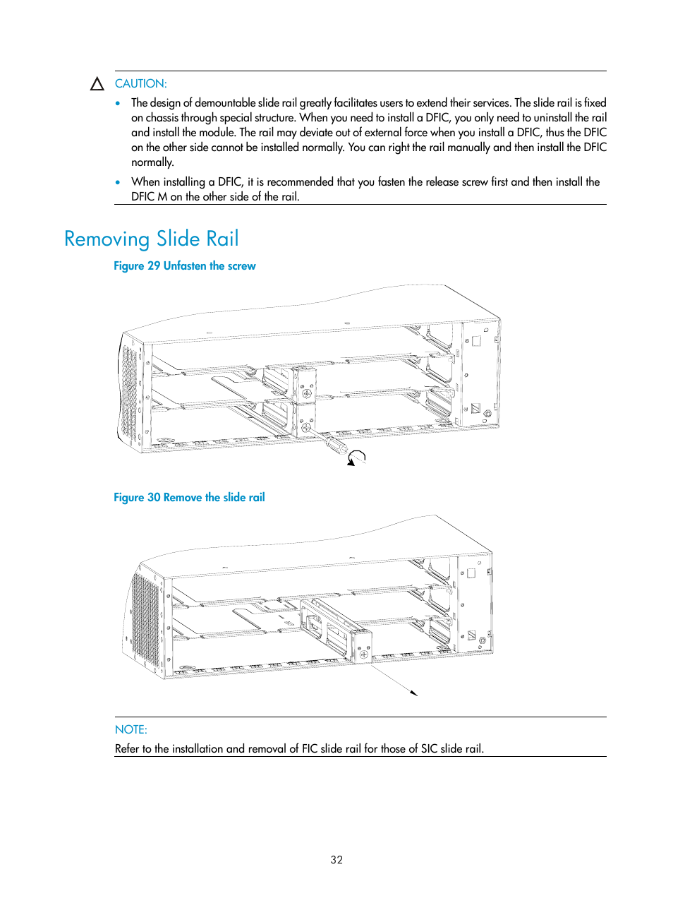 Removing slide rail | H3C Technologies H3C MSR 50 User Manual | Page 40 / 89