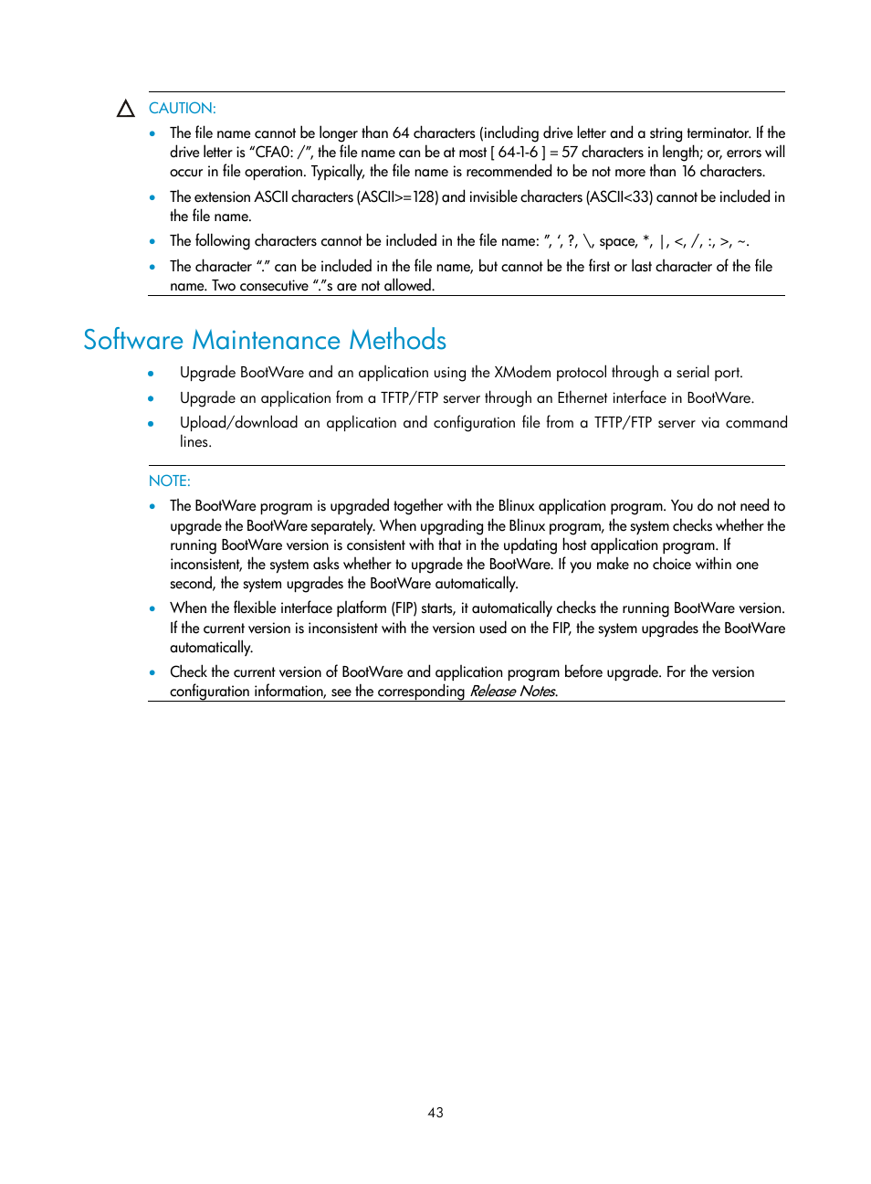 Software maintenance methods | H3C Technologies H3C MSR 50 User Manual | Page 51 / 89