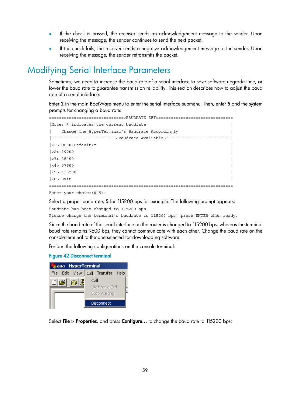 Modifying serial interface parameters | H3C Technologies H3C MSR 50 User Manual | Page 67 / 89