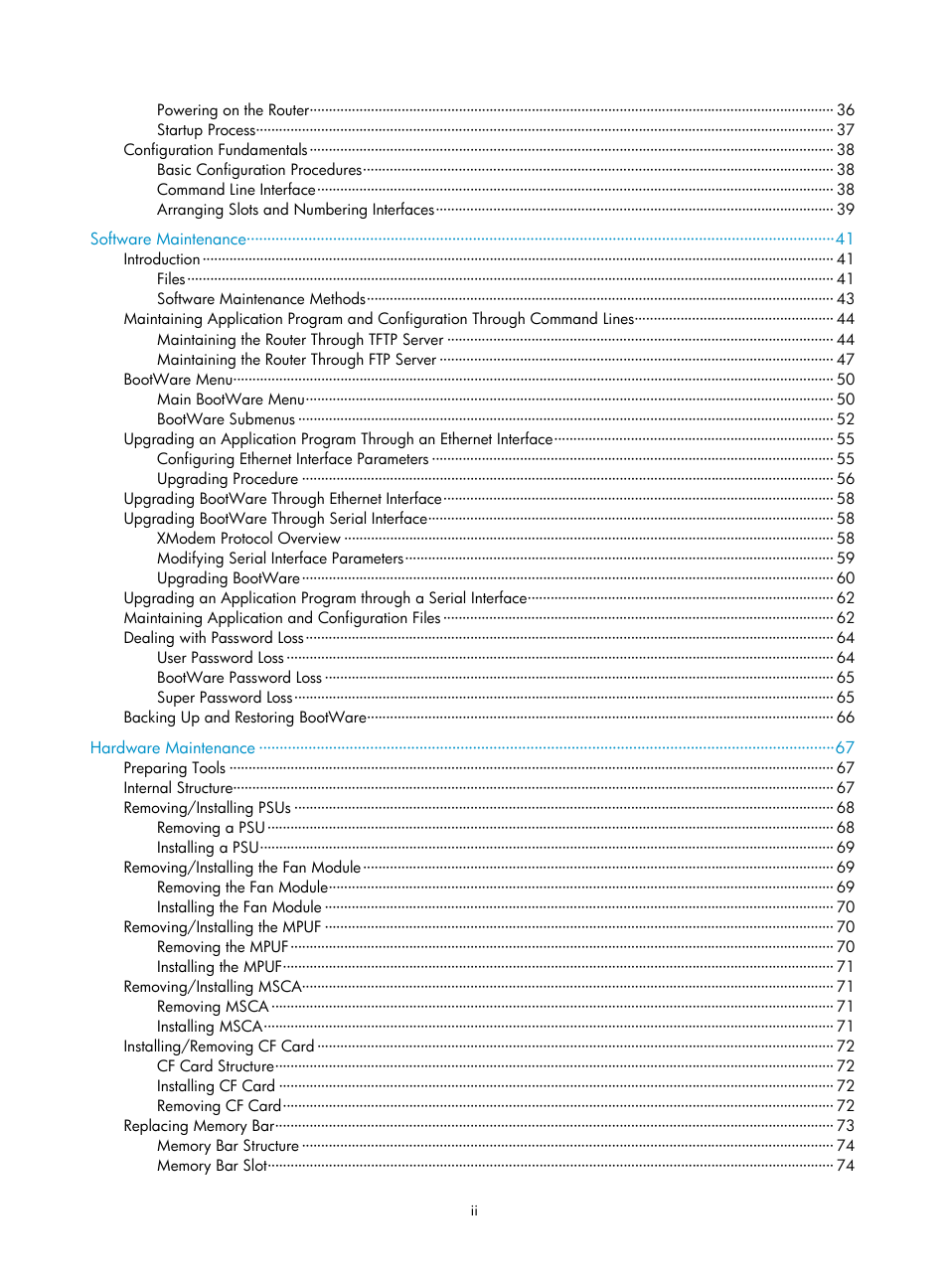 H3C Technologies H3C MSR 50 User Manual | Page 7 / 89