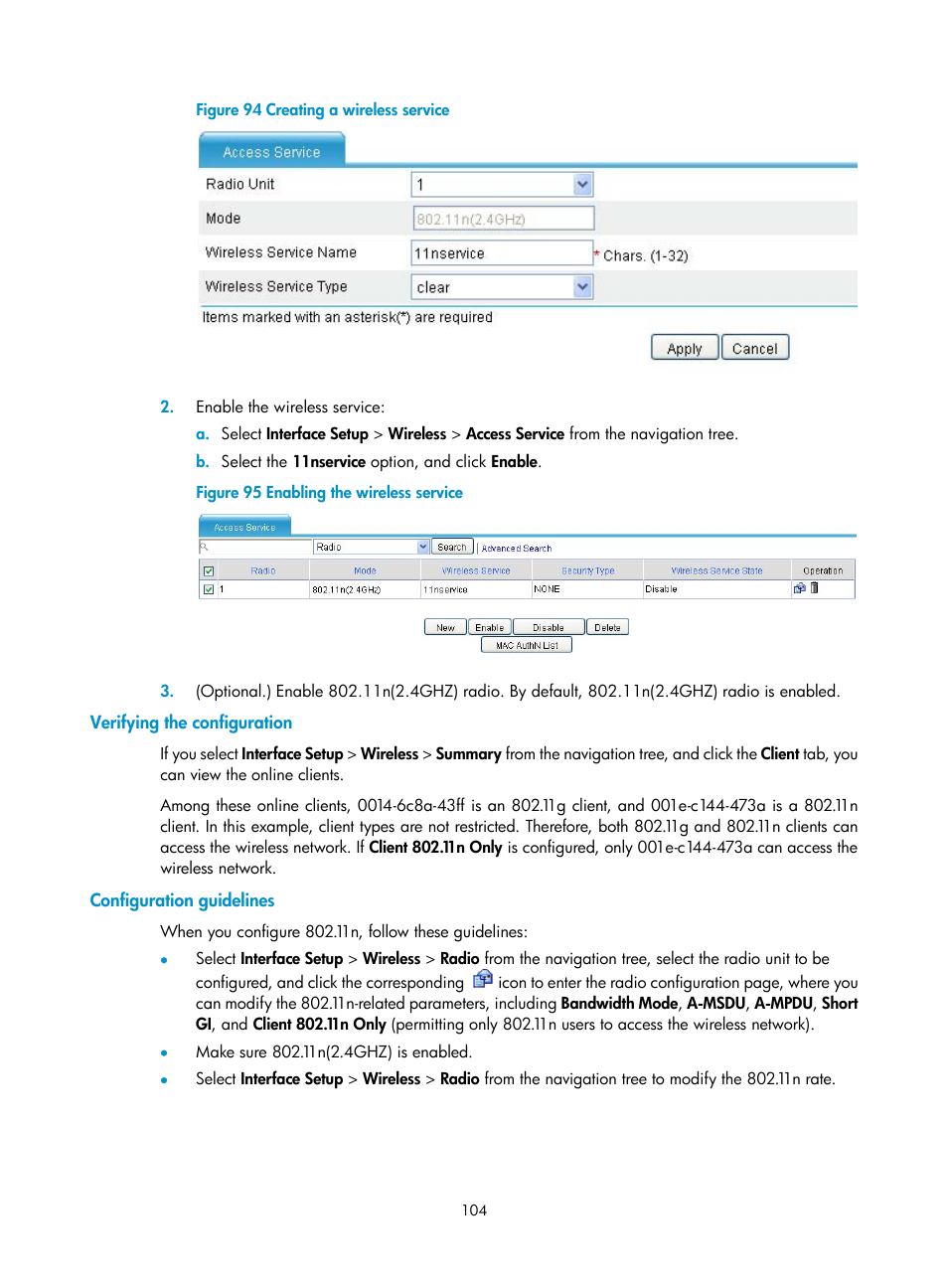 Verifying the configuration, Configuration guidelines | H3C Technologies H3C MSR 50 User Manual | Page 125 / 877