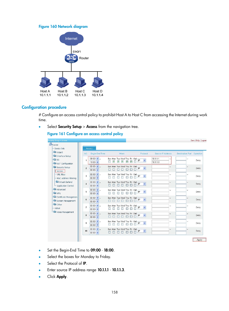 Configuration procedure | H3C Technologies H3C MSR 50 User Manual | Page 179 / 877