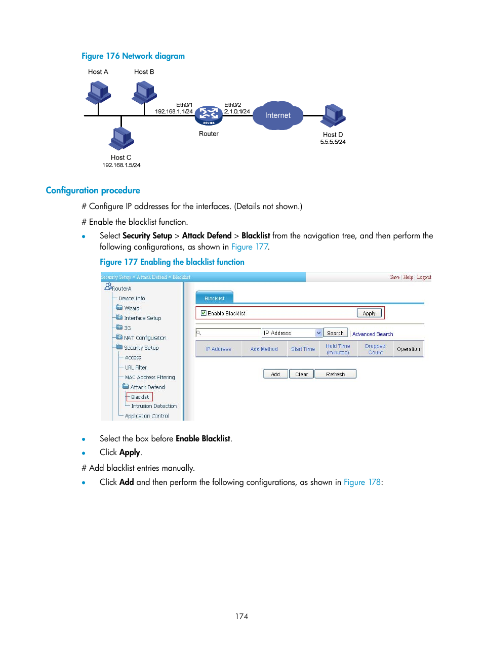 Configuration procedure | H3C Technologies H3C MSR 50 User Manual | Page 195 / 877