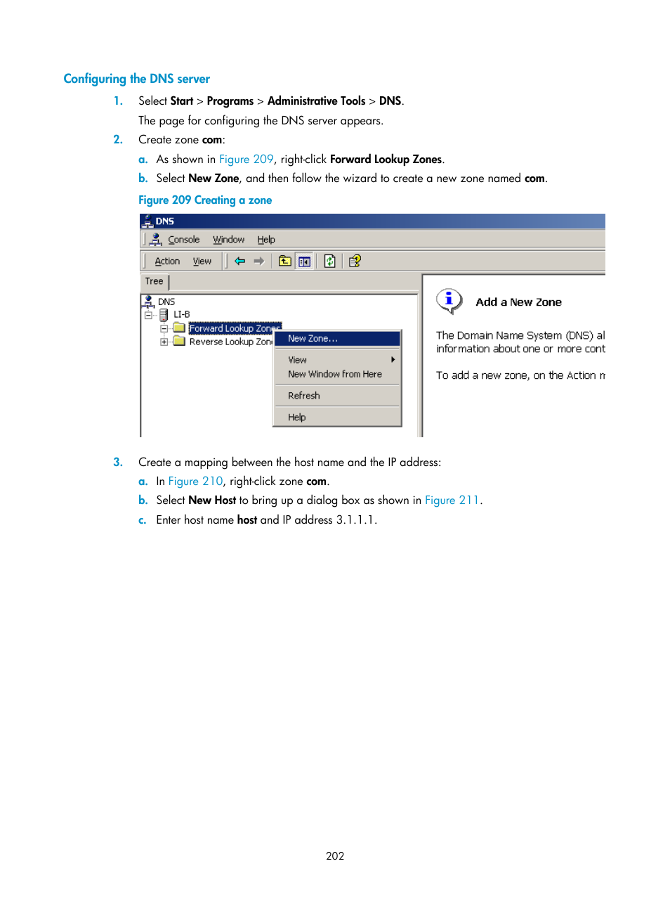 Configuring the dns server | H3C Technologies H3C MSR 50 User Manual | Page 223 / 877