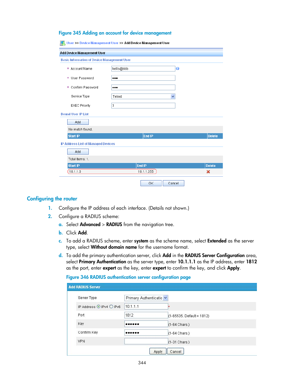 Configuring the router | H3C Technologies H3C MSR 50 User Manual | Page 365 / 877