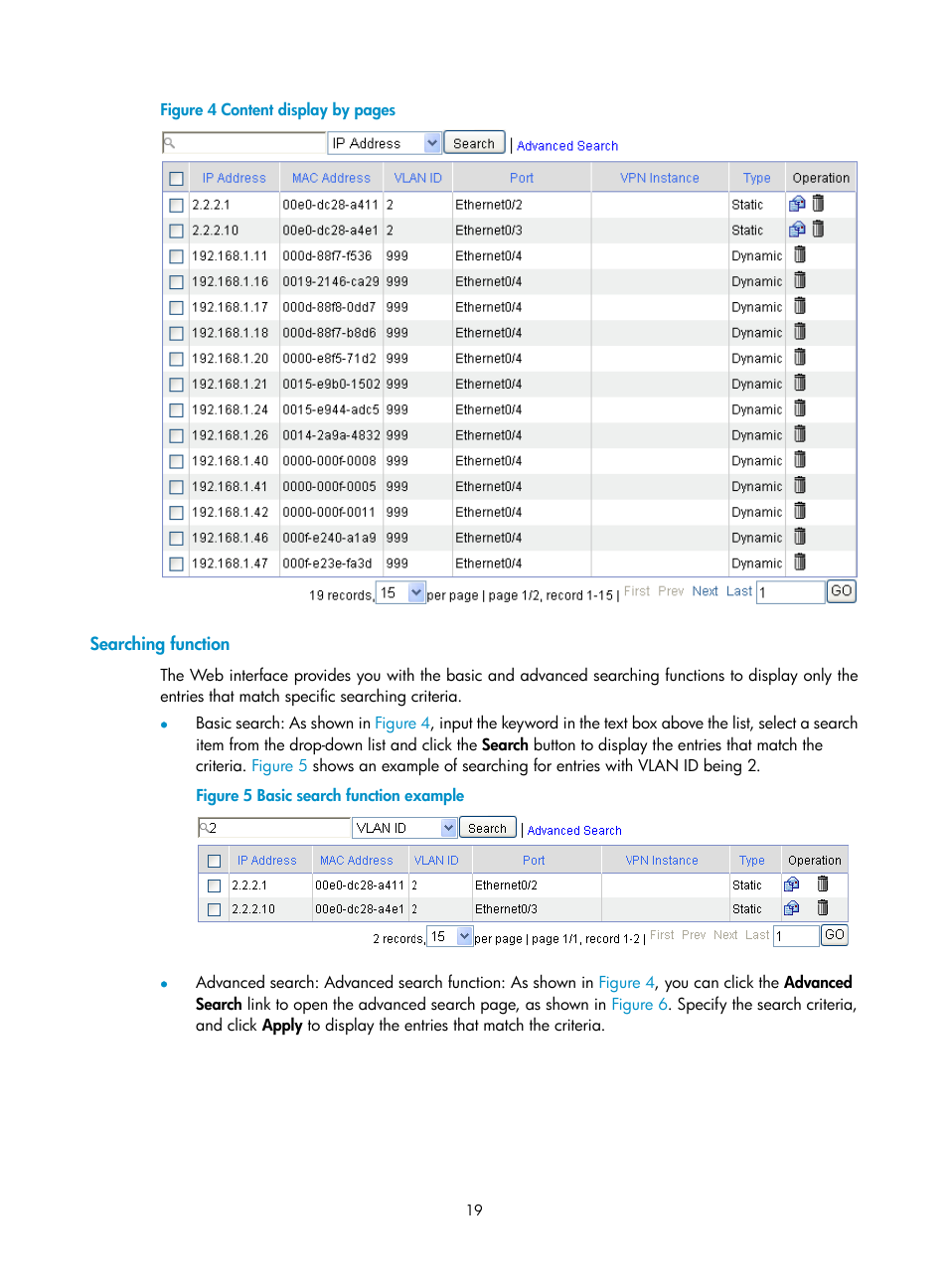 Searching function | H3C Technologies H3C MSR 50 User Manual | Page 40 / 877