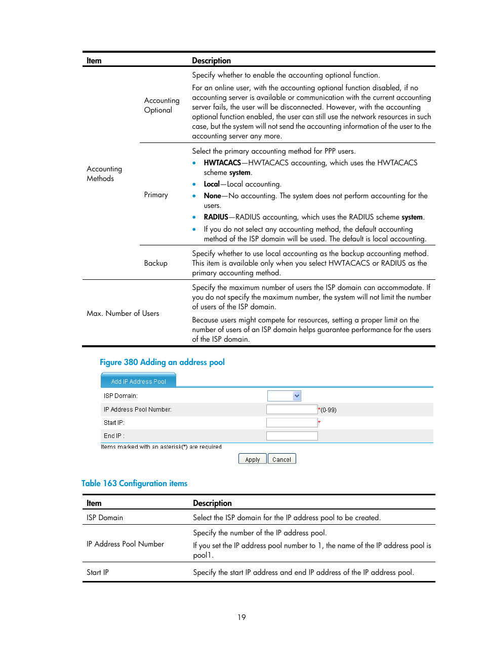 Figure 380, Table 163 | H3C Technologies H3C MSR 50 User Manual | Page 404 / 877