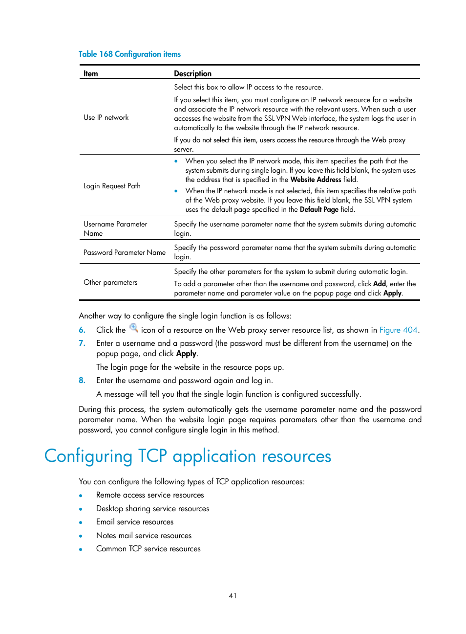 Configuring tcp application resources | H3C Technologies H3C MSR 50 User Manual | Page 426 / 877