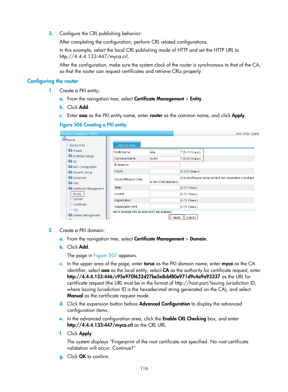 Configuring the router | H3C Technologies H3C MSR 50 User Manual | Page 501 / 877