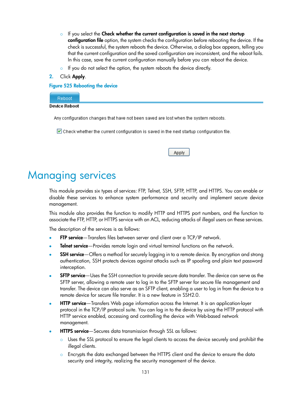 Managing services | H3C Technologies H3C MSR 50 User Manual | Page 516 / 877