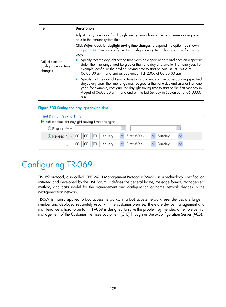 Configuring tr-069 | H3C Technologies H3C MSR 50 User Manual | Page 524 / 877