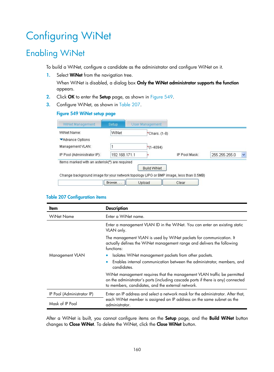 Configuring winet, Enabling winet | H3C Technologies H3C MSR 50 User Manual | Page 545 / 877