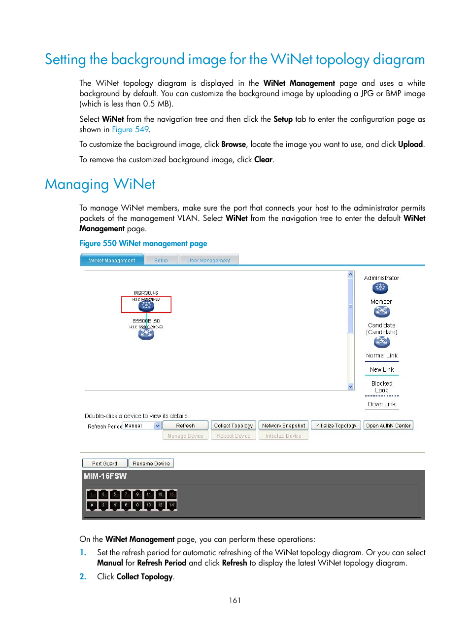 Managing winet | H3C Technologies H3C MSR 50 User Manual | Page 546 / 877