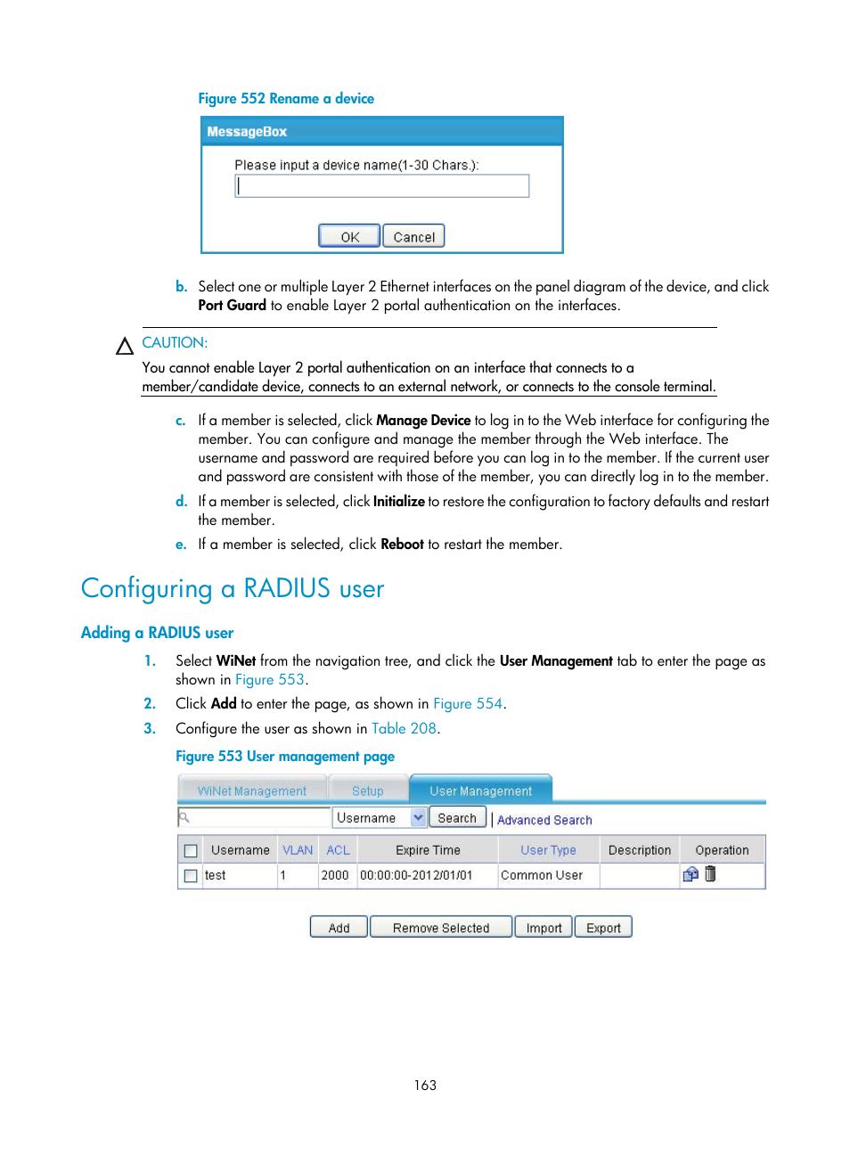 Configuring a radius user, Adding a radius user | H3C Technologies H3C MSR 50 User Manual | Page 548 / 877