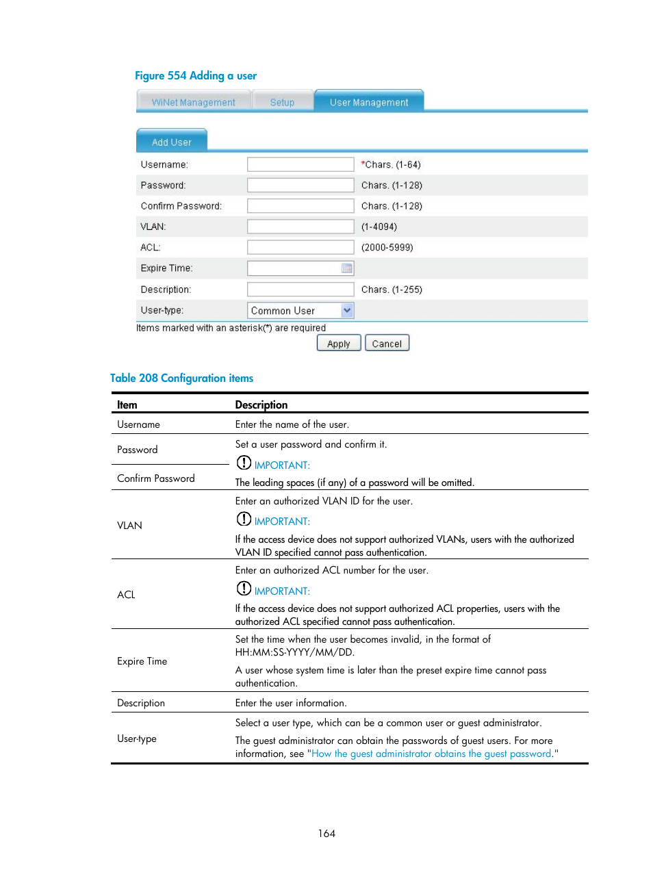 Figure 554, Table 208 | H3C Technologies H3C MSR 50 User Manual | Page 549 / 877