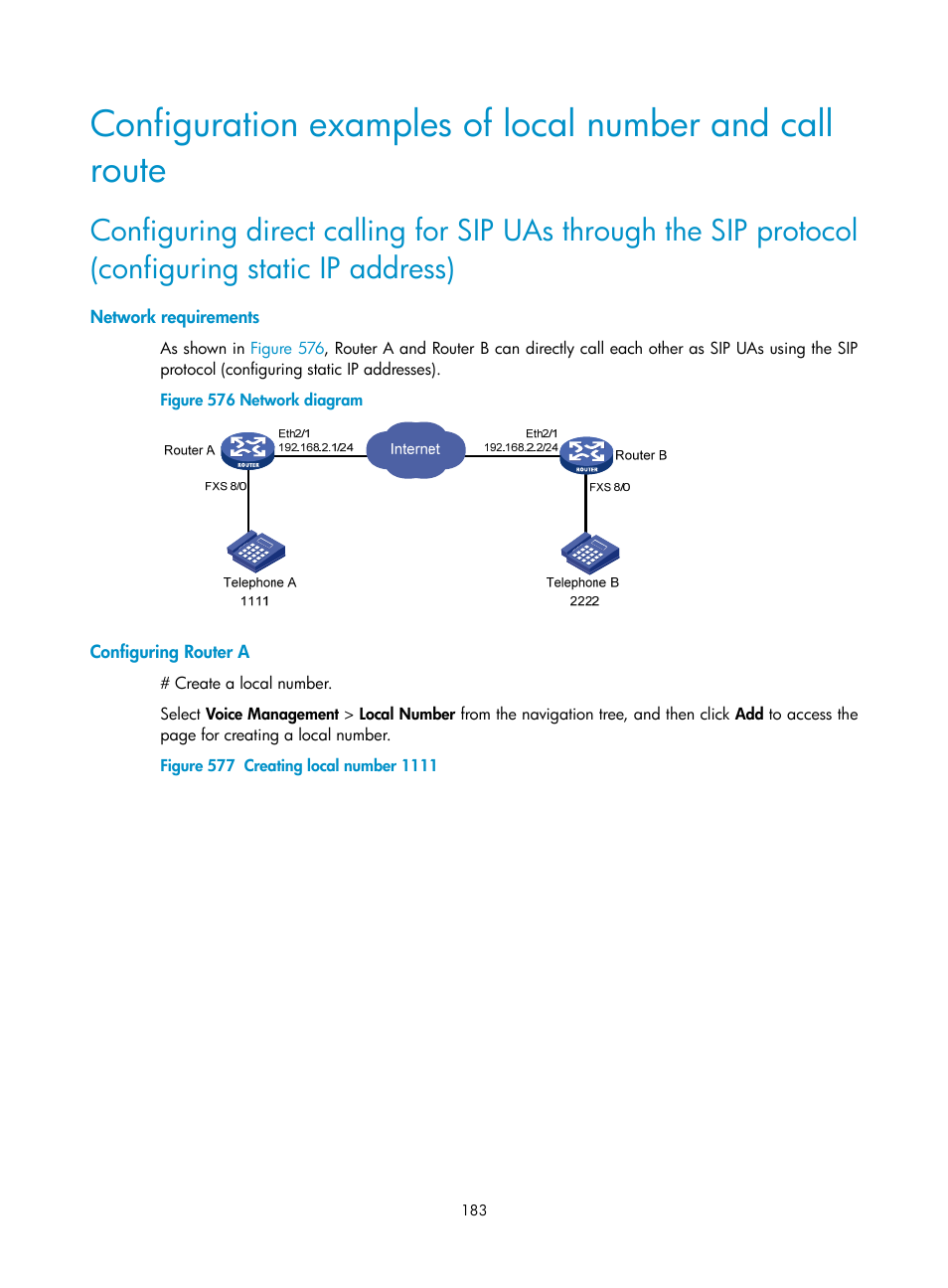 Network requirements, Configuring router a | H3C Technologies H3C MSR 50 User Manual | Page 568 / 877