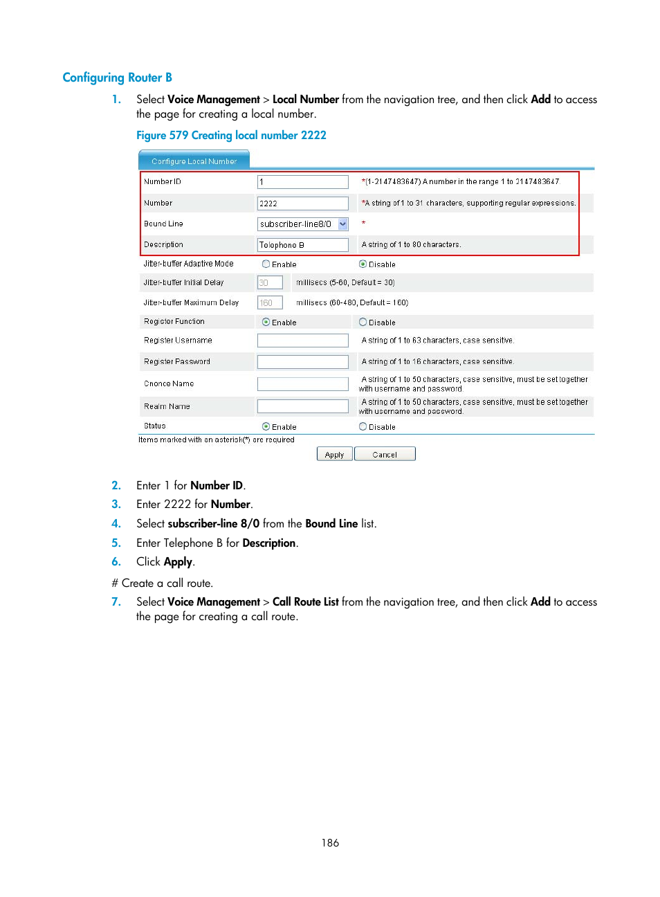 Configuring router b | H3C Technologies H3C MSR 50 User Manual | Page 571 / 877