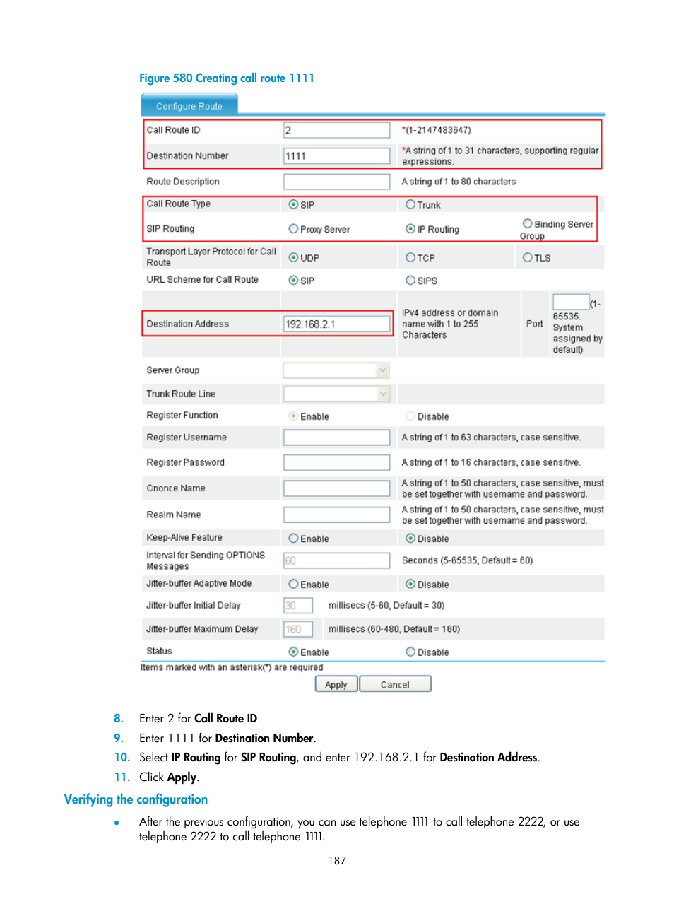 Verifying the configuration | H3C Technologies H3C MSR 50 User Manual | Page 572 / 877