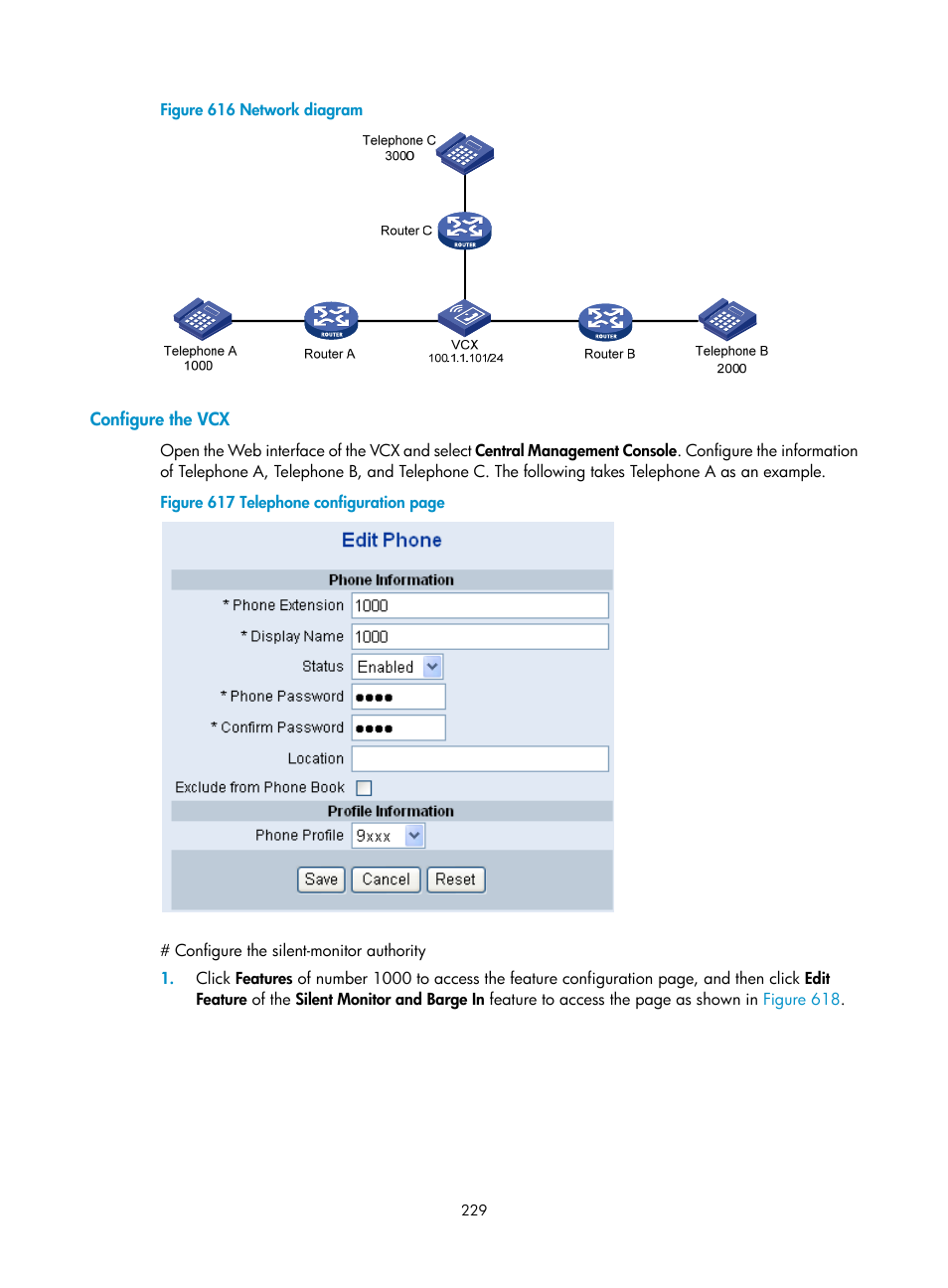 Configure the vcx | H3C Technologies H3C MSR 50 User Manual | Page 614 / 877