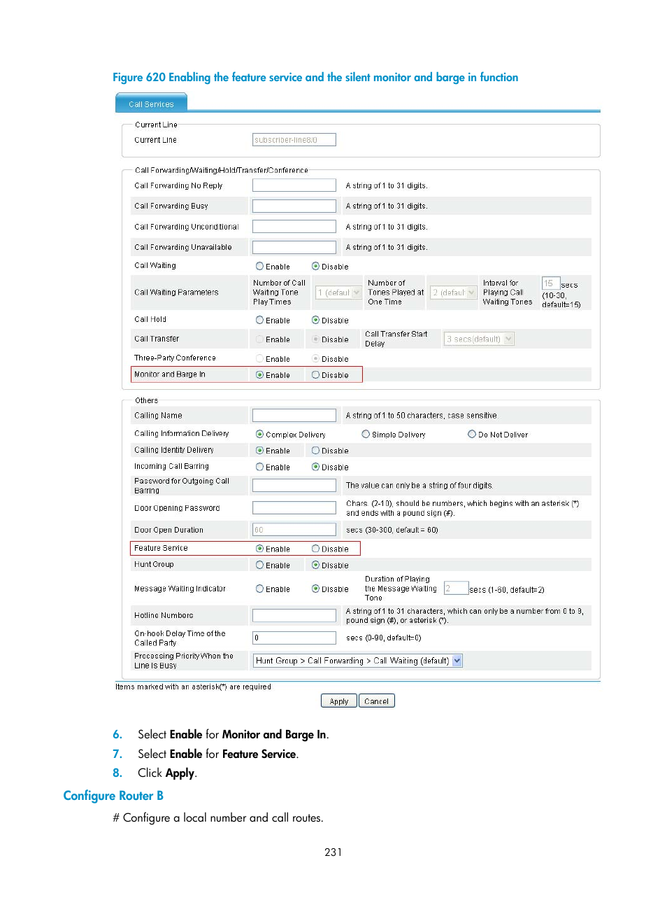 Configure router b, N in, Figure 620 | H3C Technologies H3C MSR 50 User Manual | Page 616 / 877