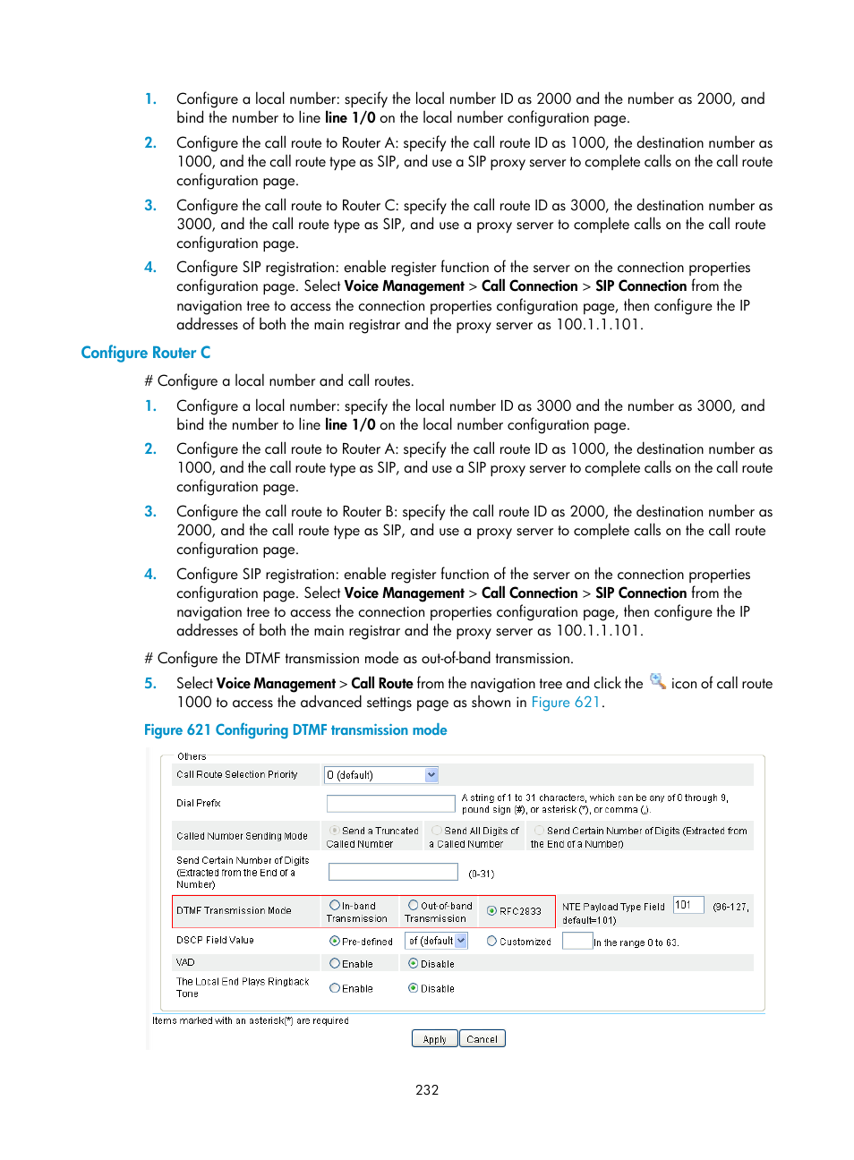 Configure router c | H3C Technologies H3C MSR 50 User Manual | Page 617 / 877