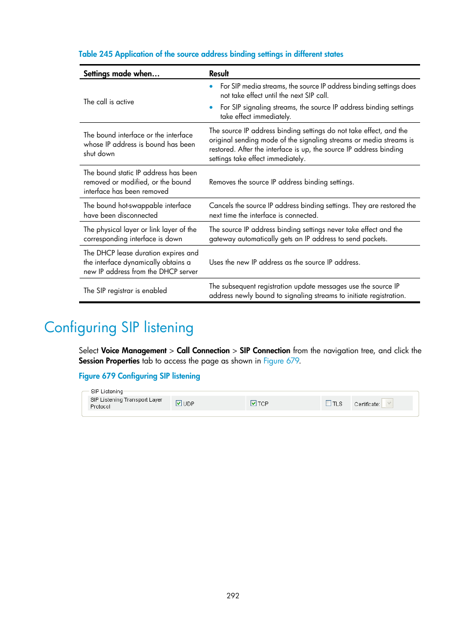 Configuring sip listening | H3C Technologies H3C MSR 50 User Manual | Page 677 / 877