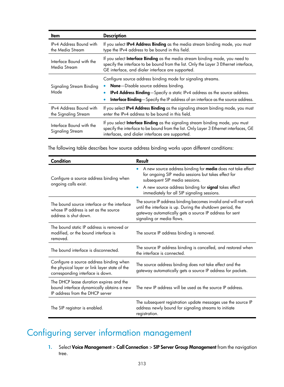 Configuring server information management | H3C Technologies H3C MSR 50 User Manual | Page 698 / 877