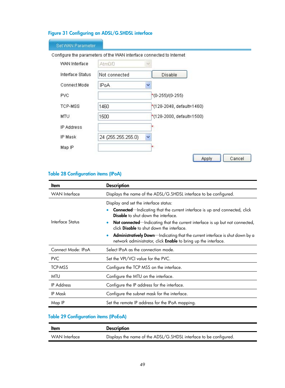 Ribed in, Table 28, Table 29 | H3C Technologies H3C MSR 50 User Manual | Page 70 / 877