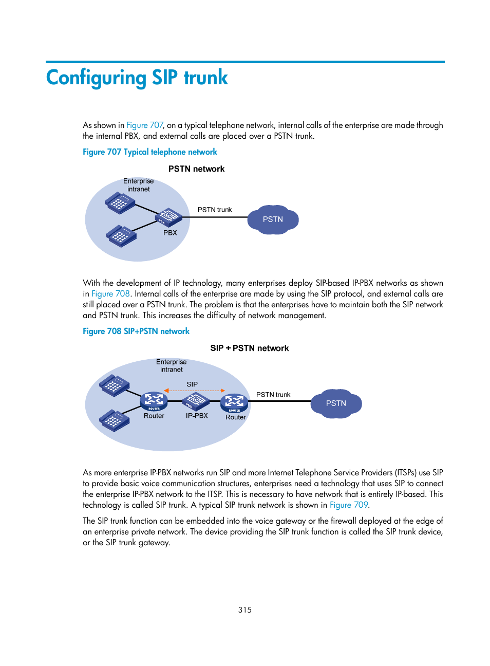 Configuring sip trunk | H3C Technologies H3C MSR 50 User Manual | Page 700 / 877