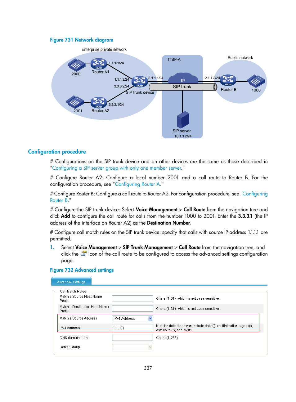 Configuration procedure | H3C Technologies H3C MSR 50 User Manual | Page 722 / 877